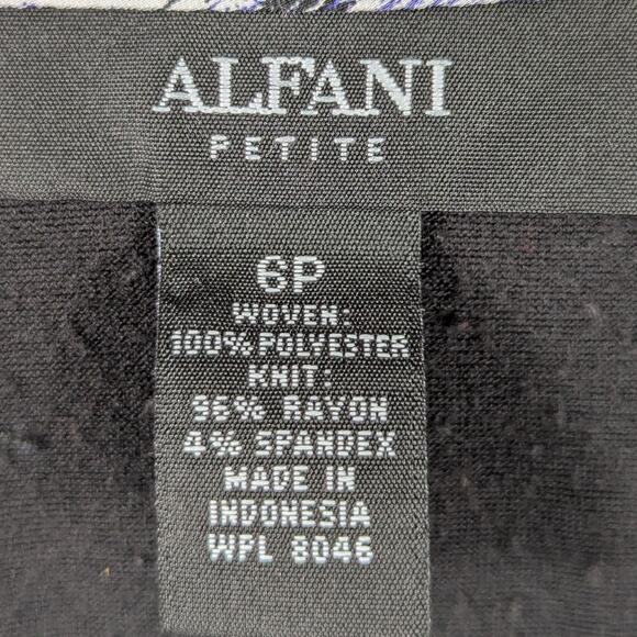 Alfani Petite 6P Multicolor Abstract Cowl Neck Blouse Womens Short Sleeve Top - Picture 2 of 3